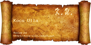 Kocs Ulla névjegykártya